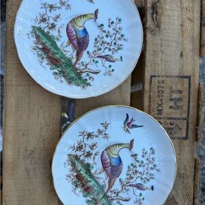 Royal Worcester made in England Bird Design Porcelain Plates set of 2